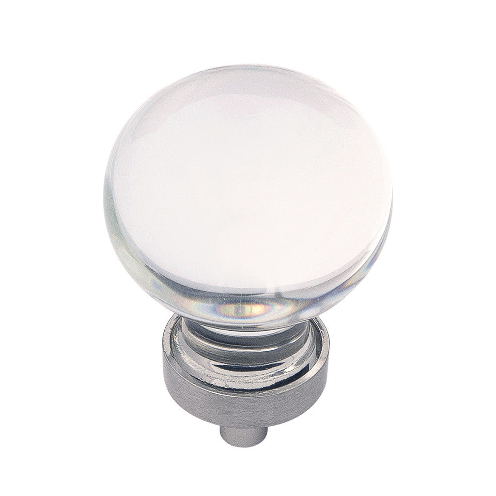 1-3/8 In. Gemstone Glass with Satin Nickel Cabinet Knob