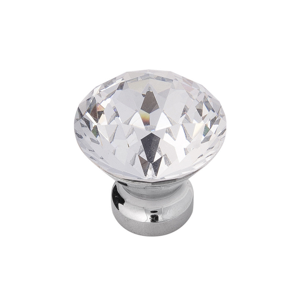 1-1/4 In. Gemstone Glass with Chrome Cabinet Knob