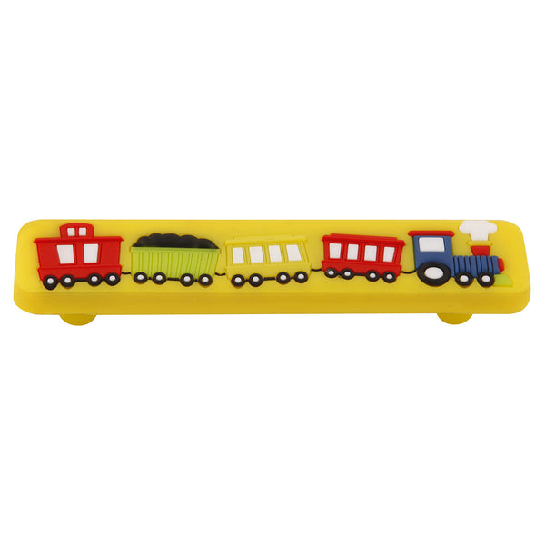 96mm Kids Long Yellow Train Cabinet Pull