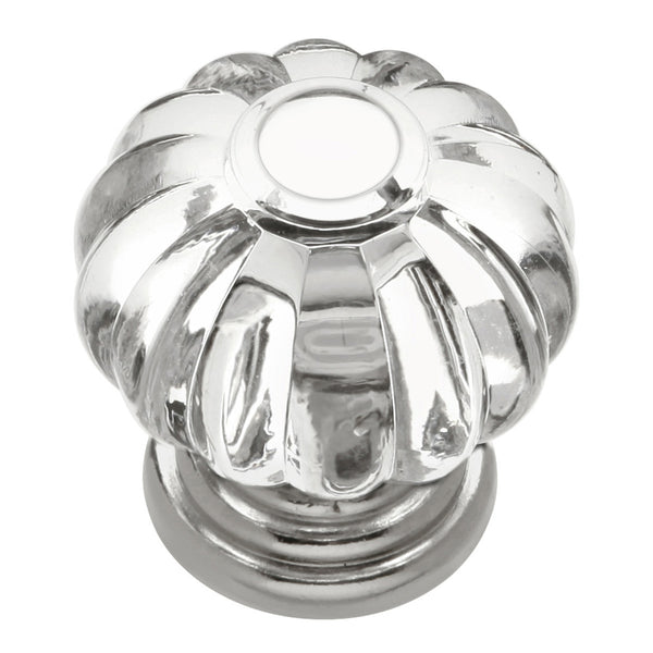 1-1/8 In. Crystal Palace Crysacrylic Bright Nickel Cabinet Knob