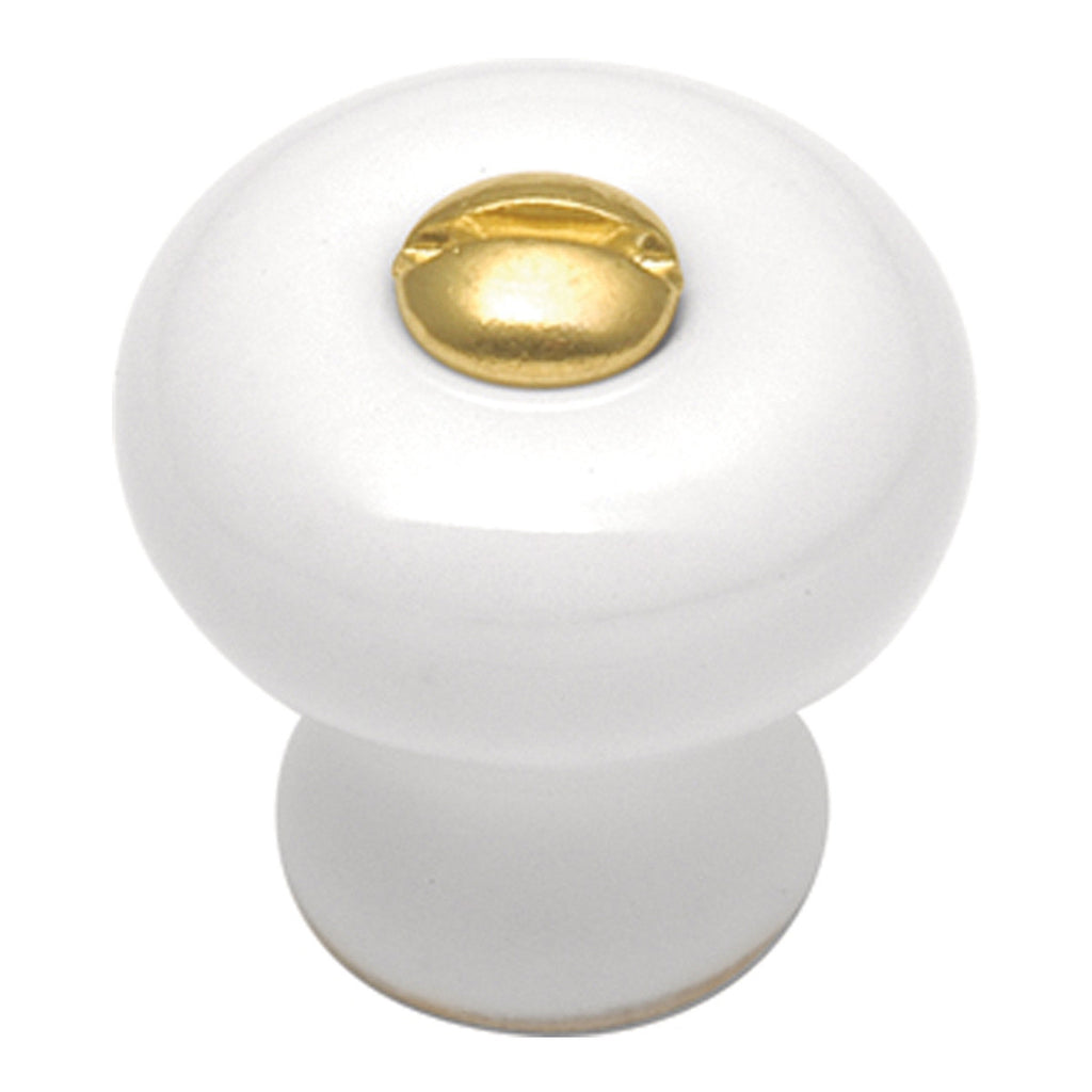 7/8 In. English Cozy White Cabinet Knob