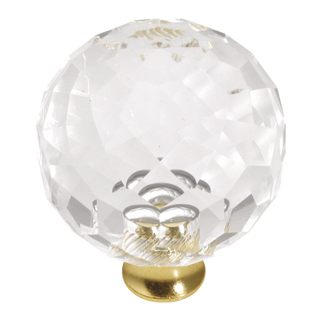 35mm Crystal Palace Crysacrylic Polished Brass Cabinet Knob