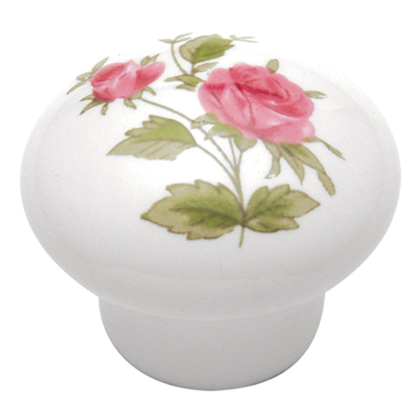 1-1/16 In. English Cozy Pink Rose Cabinet Knob