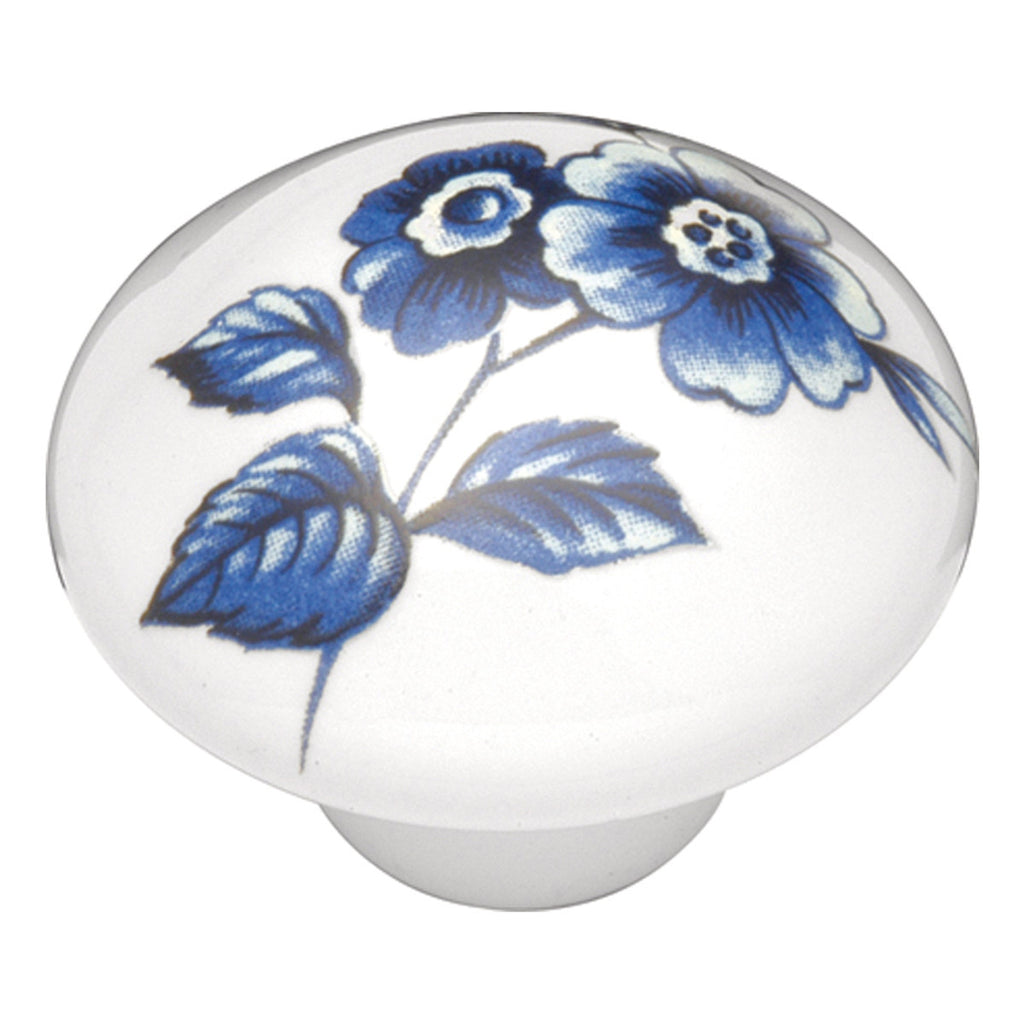 1-3/8 In. English Cozy Poppy Flower Cabinet Knob