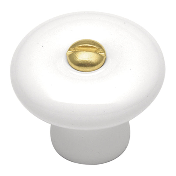 1-1/4 In. English Cozy White Cabinet Knob