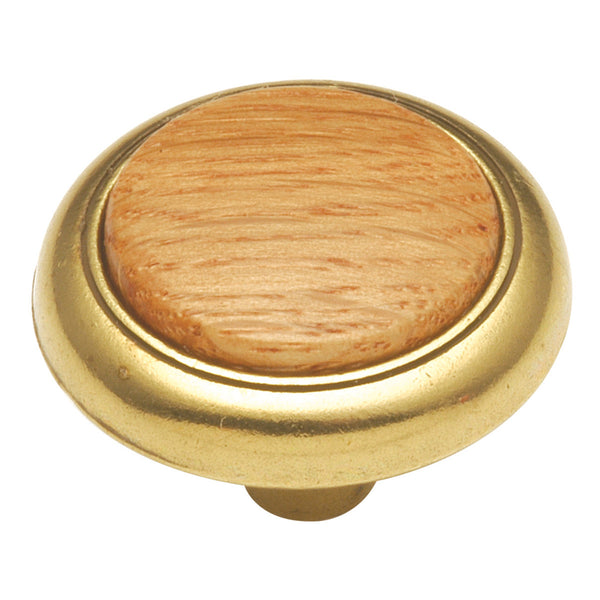 1-1/4 In. Wood grain Oak Cabinet Knob